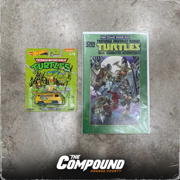 TMNT / Teenage Mutant Ninja Turtles - Signed Hot Wheels + Comic Book Set - New - Picture 1 of 9
